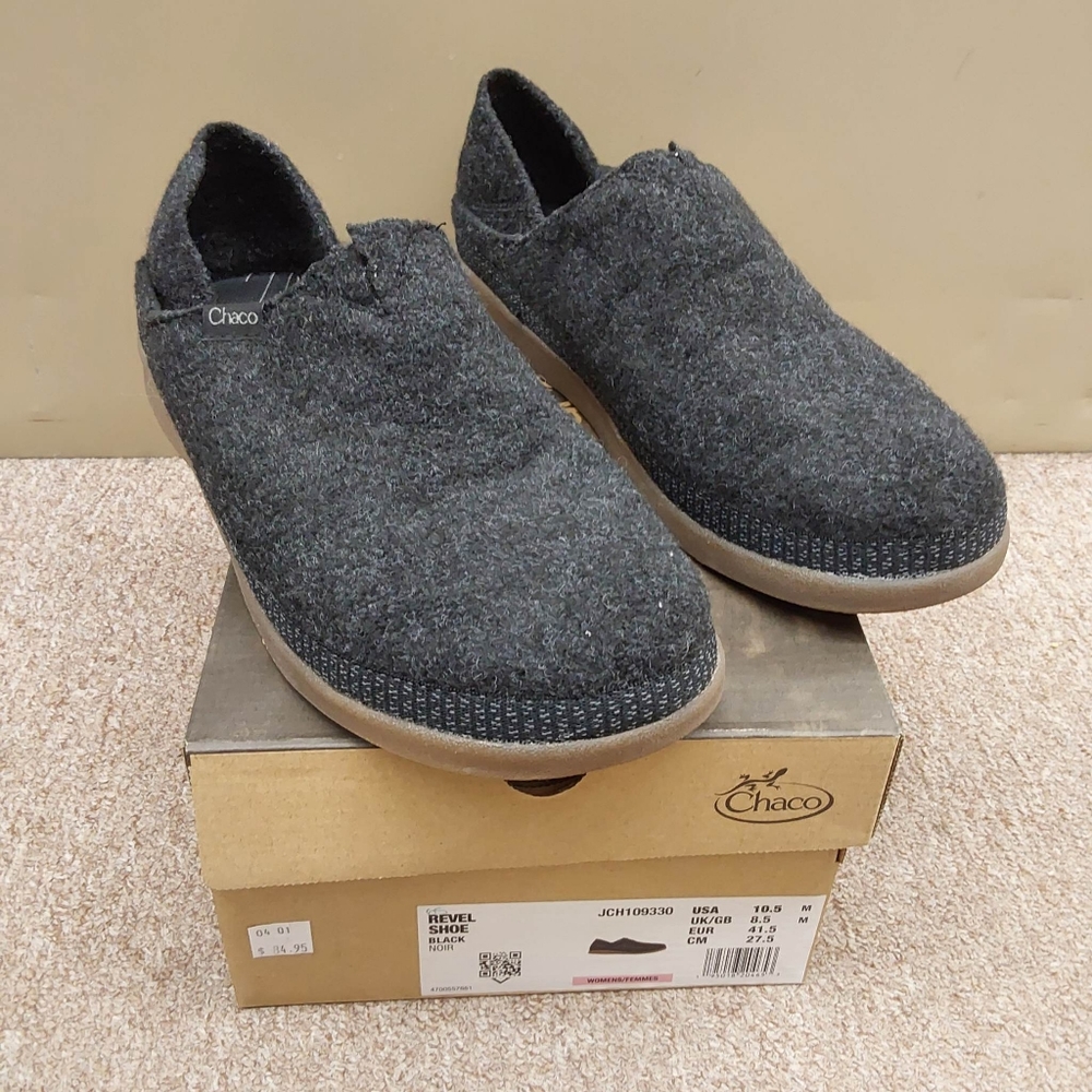 NWT CHACO WOMEN'S SIZE 10.5M REVEL SHOE BLACK SLIPON $84.95 RETAIL